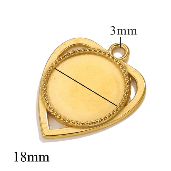Wholesale Jewelry Stainless Steel Round Pendant Handmade Vacuum Plated Geometric Style