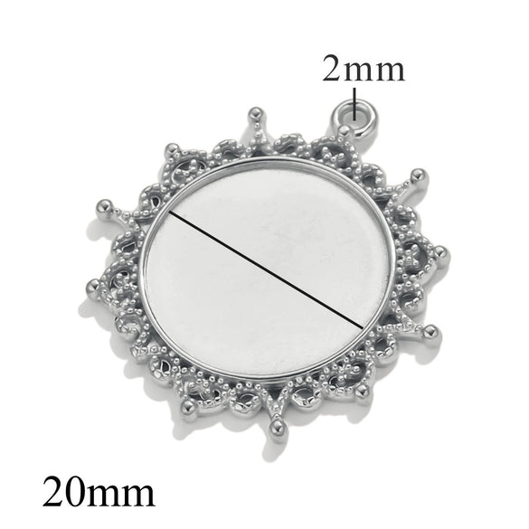 Wholesale Jewelry Stainless Steel Round Pendant Handmade Vacuum Plated Geometric Style