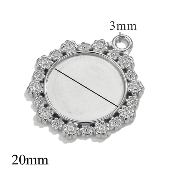 Wholesale Jewelry Stainless Steel Round Pendant Handmade Vacuum Plated Geometric Style