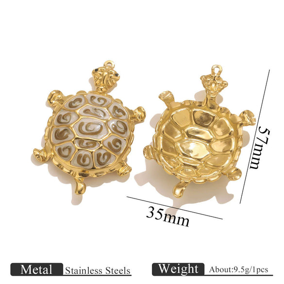 Wholesale Jewelry Stainless Steel Sea Turtle Pendant With Oil Drop Design And Electroplating Process