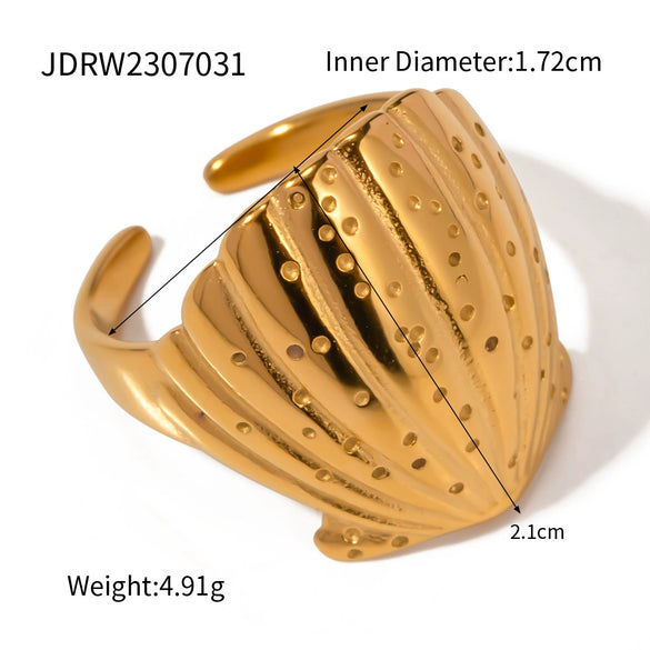 Wholesale Jewelry Stainless Steel Shell Geometric Electroplating Earrings And Bracelet