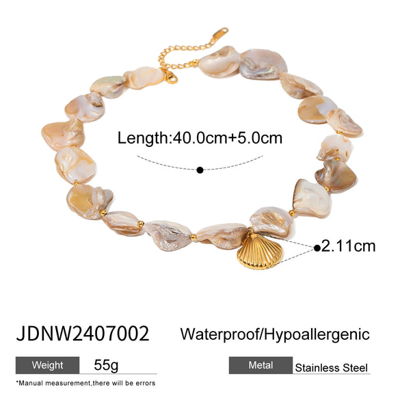 Wholesale Jewelry Stainless Steel Shell Starfish Conch Pendant Bracelet Necklace For Women With Electroplating