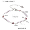 Wholesale Jewelry Stainless Steel Shell Zircon Bead Clavicle Necklace Bracelet Light Luxury Electroplated