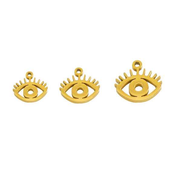 Wholesale Jewelry 316L Stainless Steel Smiley Face Pendant Necklace With 18K Gold Electroplating For Women