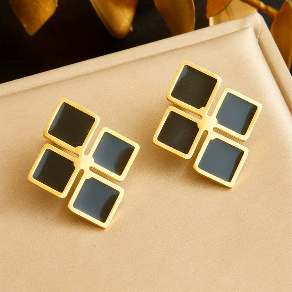 Wholesale Jewelry Stainless Steel Snake Bone Chain Electroplating Highend Women's Stacked Necklace Ring Earrings Set