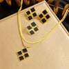 Wholesale Jewelry Stainless Steel Snake Bone Chain Electroplating Highend Women's Stacked Necklace Ring Earrings Set