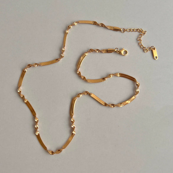 Wholesale Jewelry Stainless Steel Snake Bone Chain Geometric Electroplating Design Unisex Minimalist Style