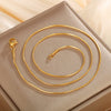 Wholesale Jewelry Stainless Steel Snake Bone Chain Necklace Women's Geometric Style Plated With 24K Gold Pigment