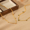 Wholesale Jewelry Stainless Steel Snake Bone Chain Set With Round Zircon Geometric Style For Women