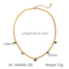 Wholesale Jewelry Stainless Steel Snake Bone Chain Set With Round Zircon Geometric Style For Women