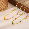 Wholesale Jewelry Stainless Steel Snake Bone Chain Set With Round Zircon Geometric Style For Women