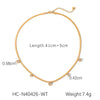 Wholesale Jewelry Stainless Steel Snake Bone Chain Set With Round Zircon Geometric Style For Women