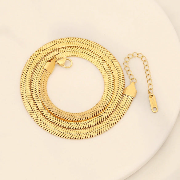 Wholesale Jewelry Stainless Steel Snake Chain Clavicle Necklace Electroplated