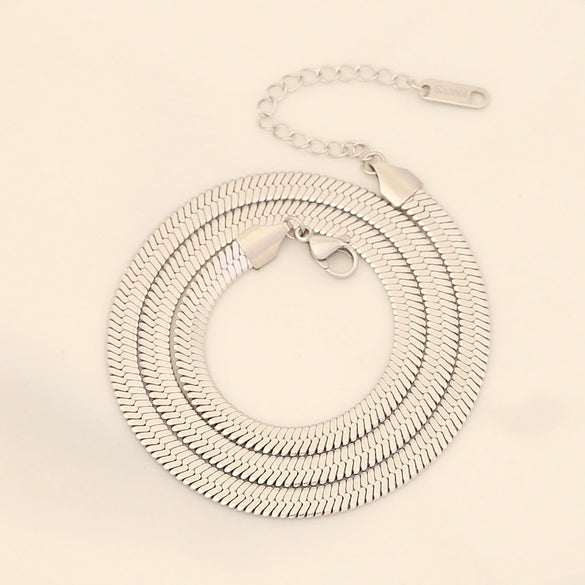 Wholesale Jewelry Stainless Steel Snake Chain Clavicle Necklace Electroplated