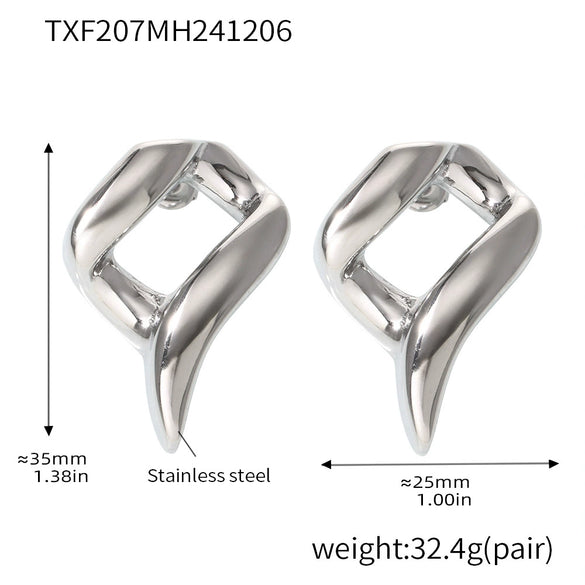 Wholesale Jewelry Stainless Steel Specialshaped Chain Necklace And Earrings Electroplating