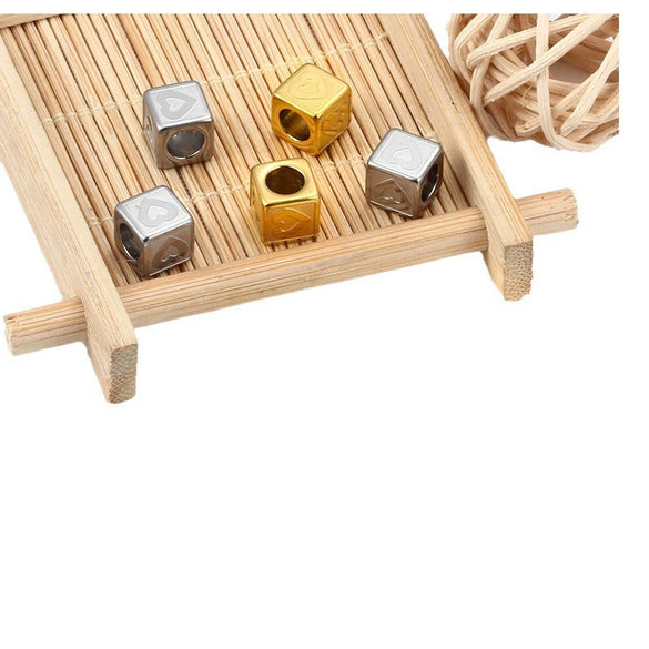 Wholesale Jewelry Stainless Steel Square Love Relief Electroplated Necklace Bracelet Accessories