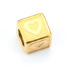 Wholesale Jewelry Stainless Steel Square Love Relief Electroplated Necklace Bracelet Accessories