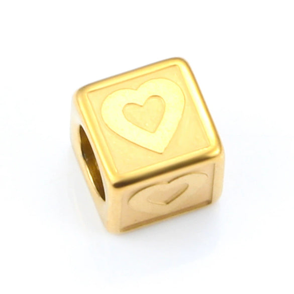 Wholesale Jewelry Stainless Steel Square Love Relief Electroplated Necklace Bracelet Accessories