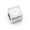 Wholesale Jewelry Stainless Steel Square Love Relief Electroplated Necklace Bracelet Accessories