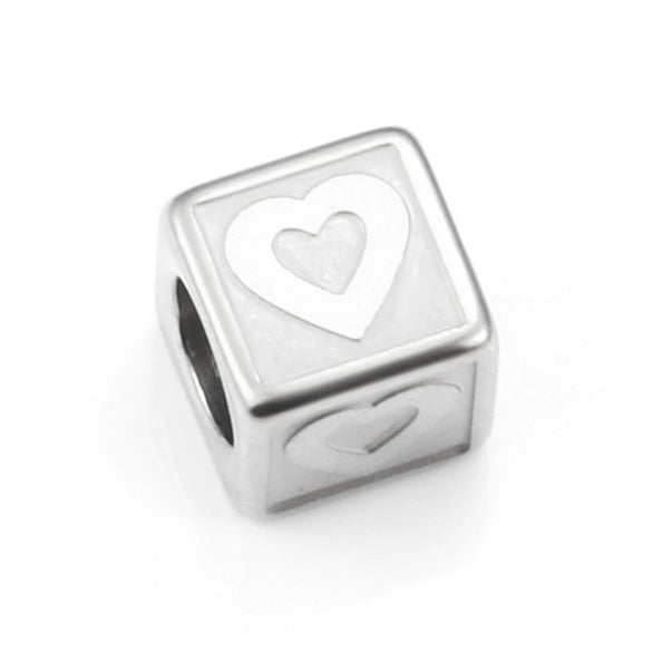 Wholesale Jewelry Stainless Steel Square Love Relief Electroplated Necklace Bracelet Accessories