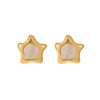 Wholesale Jewelry Stainless Steel Star Inlaid Cat's Eye Stone Electroplated Women's Earrings Ring Suit Fashion Design