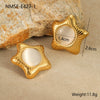 Wholesale Jewelry Stainless Steel Star Inlaid Cat's Eye Stone Electroplated Women's Earrings Ring Suit Fashion Design