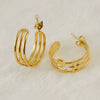 Wholesale Jewelry 316L Stainless Steel Star Moon Earrings Electroplated For Women Geometric Style