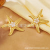 Wholesale Jewelry Stainless Steel Starfish Stamping Women's Animal Style Earrings