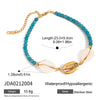 Wholesale Jewelry Stainless Steel Synthetic Blue Turquoise Geometric Electroplated Minimalist Style