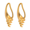 Wholesale Jewelry Stainless Steel Three Dimensional Long Hollow Conch Earrings With Animal And Zodiac Pattern And Electroplating Treatment For Women