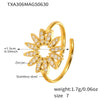 Wholesale Jewelry 316L Stainless Steel 316L Stainless Steel Electroplated Sunflower Style Necklace Bracelet Ring Set