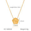 Wholesale Jewelry Stainless Steel Titanium Steel Fivepetal Flower Geometric Electroplated Women's Light Luxury Allmatch Necklace Bracelet