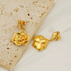 Wholesale Jewelry Stainless Steel Titanium Steel Flower Cross Chain Electroplated Earrings And Necklace