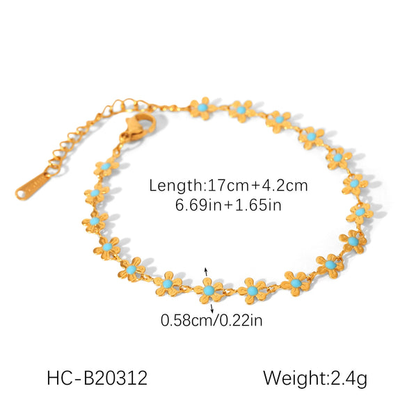 Wholesale Jewelry Stainless Steel Titanium Steel Flower Geometric Dripping Oil Design Clavicle Chain Necklace For Women