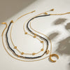 Wholesale Jewelry Stainless Steel Titanium Steel Geometric Bead Necklace Electroplating
