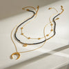 Wholesale Jewelry Stainless Steel Titanium Steel Geometric Bead Necklace Electroplating