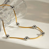Wholesale Jewelry Stainless Steel Titanium Steel Geometric Elbow Bead Necklace With Gold And Silver Color Matching And Electroplating