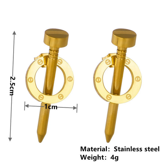 Wholesale Jewelry Stainless Steel Titanium Steel Geometric Electroplated Earringsnecklaces Set For Women