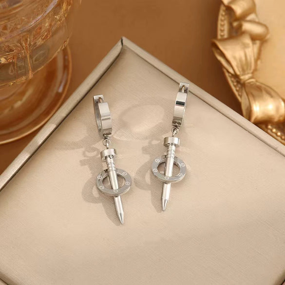 Wholesale Jewelry Stainless Steel Titanium Steel Geometric Electroplated Earringsnecklaces Set For Women