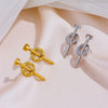 Wholesale Jewelry Stainless Steel Titanium Steel Geometric Electroplated Earringsnecklaces Set For Women