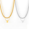 Wholesale Jewelry 316L Stainless Steel 316L Stainless Steel Geometric Round Bead Collarbone Necklace Multilayer Stacked Electroplating Style
