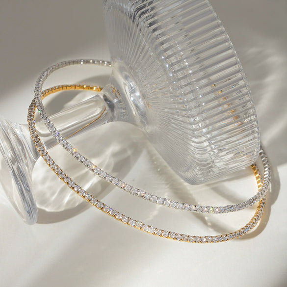 Wholesale Jewelry Stainless Steel Titanium Steel Geometric Style Electroplated Collar Necklace For Women