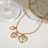 Wholesale Jewelry Stainless Steel Titanium Steel Heart Shape Electroplating Pendant Necklace
