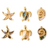Wholesale Jewelry Stainless Steel Turtle Conch Starfish Pendant Dripping Oil Marine Life Diy Jewelry Accessories