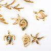 Wholesale Jewelry Stainless Steel Turtle Conch Starfish Pendant Dripping Oil Marine Life Diy Jewelry Accessories