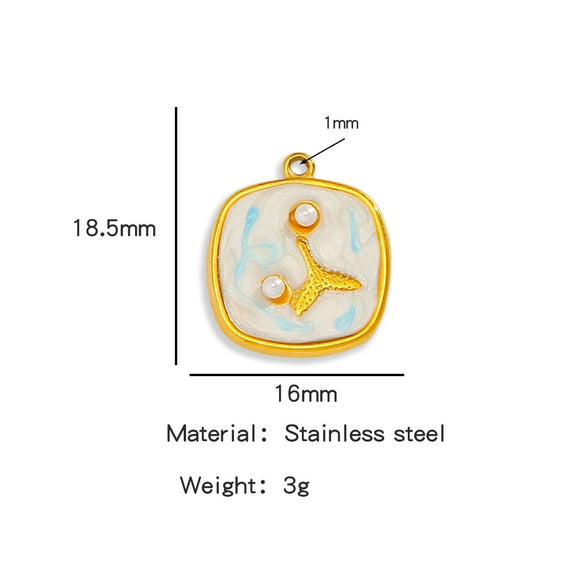 Wholesale Jewelry Stainless Steel Turtle Pendant With Dripping Oil Design For Female