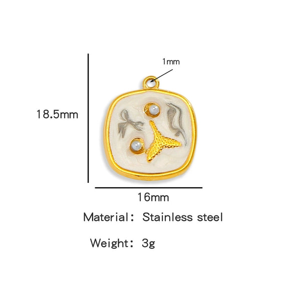 Wholesale Jewelry Stainless Steel Turtle Pendant With Dripping Oil Design For Female