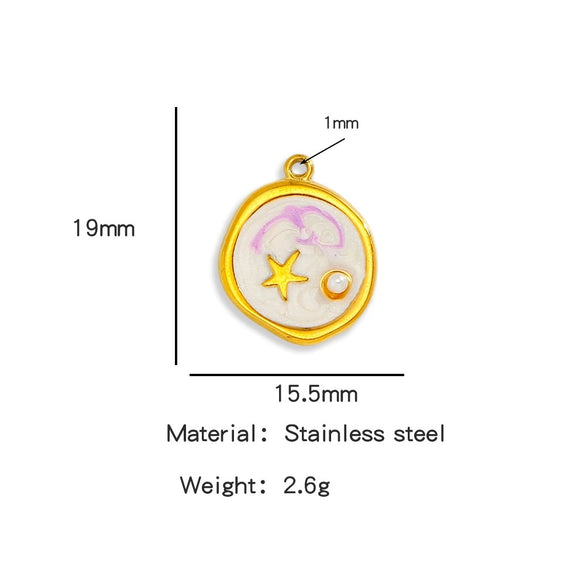 Wholesale Jewelry Stainless Steel Turtle Pendant With Dripping Oil Design For Female