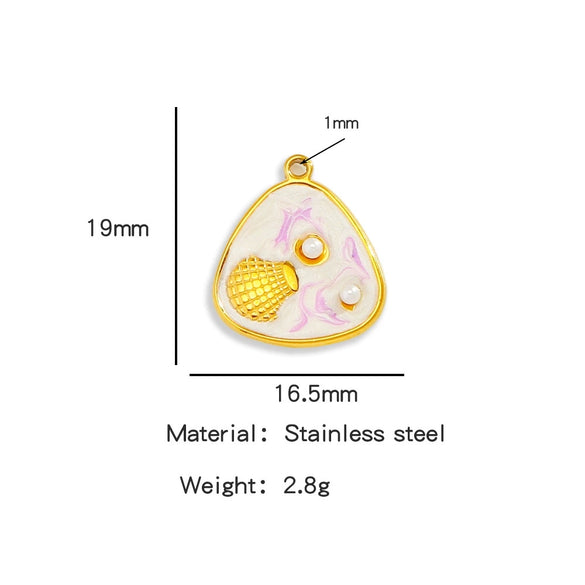 Wholesale Jewelry Stainless Steel Turtle Pendant With Dripping Oil Design For Female