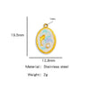 Wholesale Jewelry Stainless Steel Turtle Pendant With Dripping Oil Design For Female